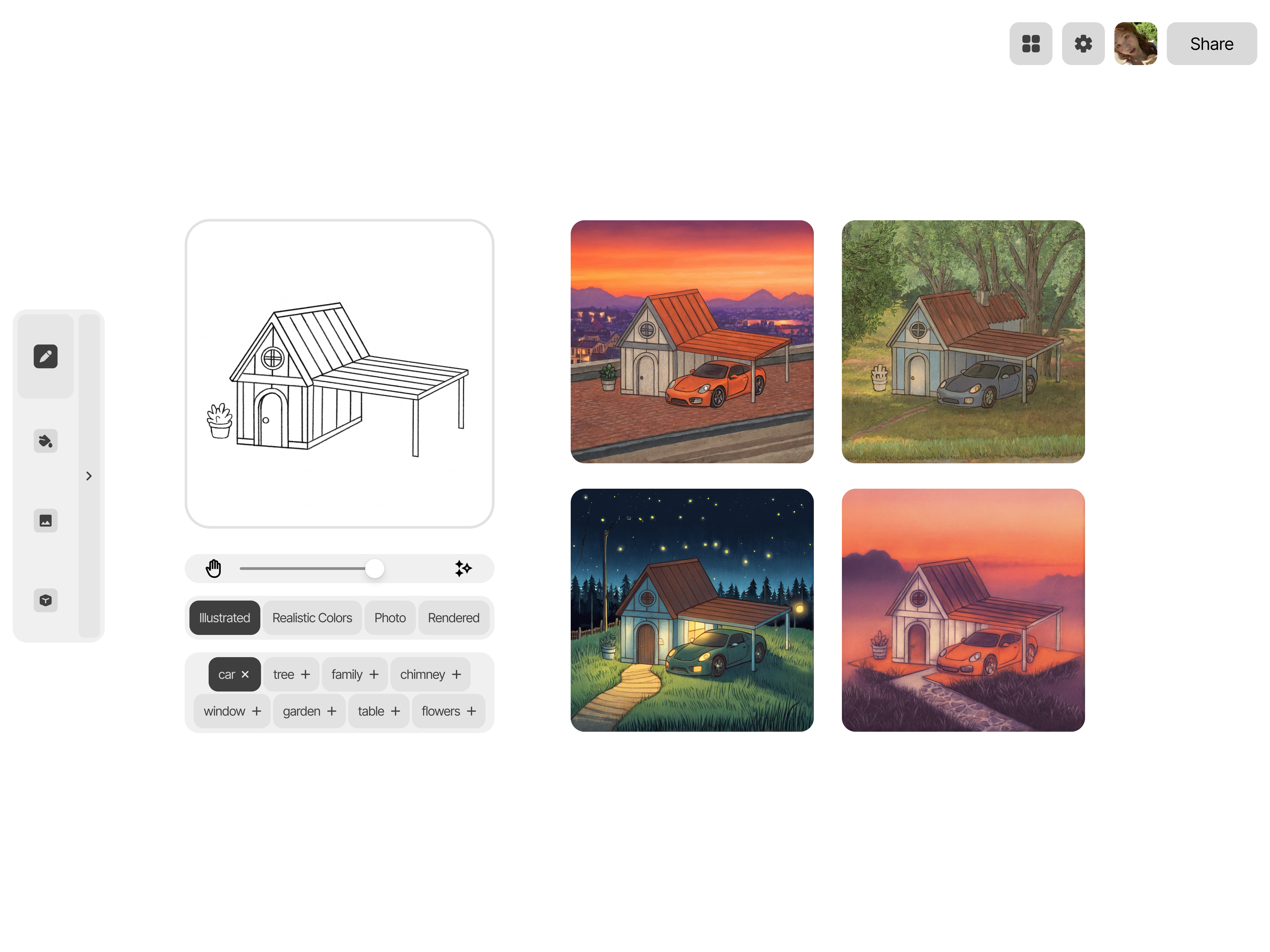 Aidea — from sketch to rendered view