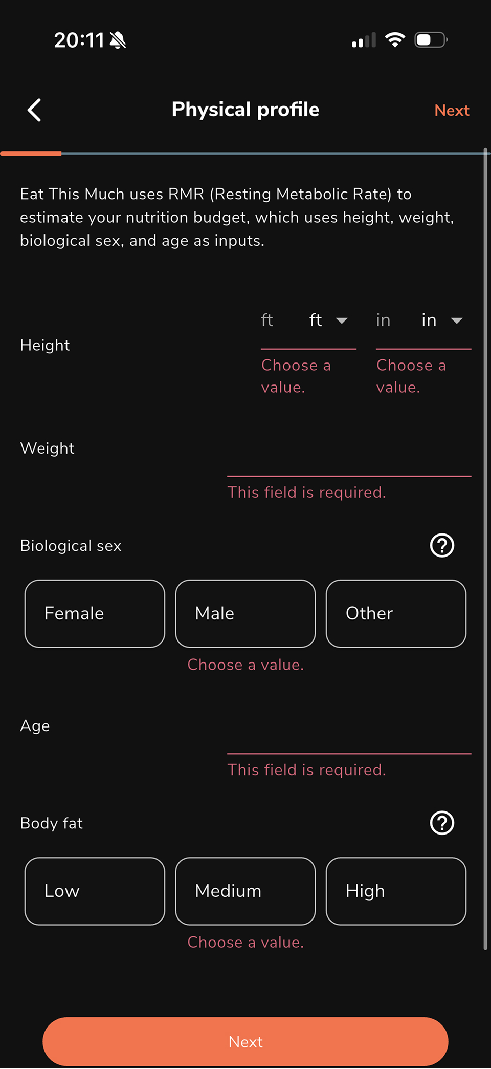 Eat This Much Onboarding 2